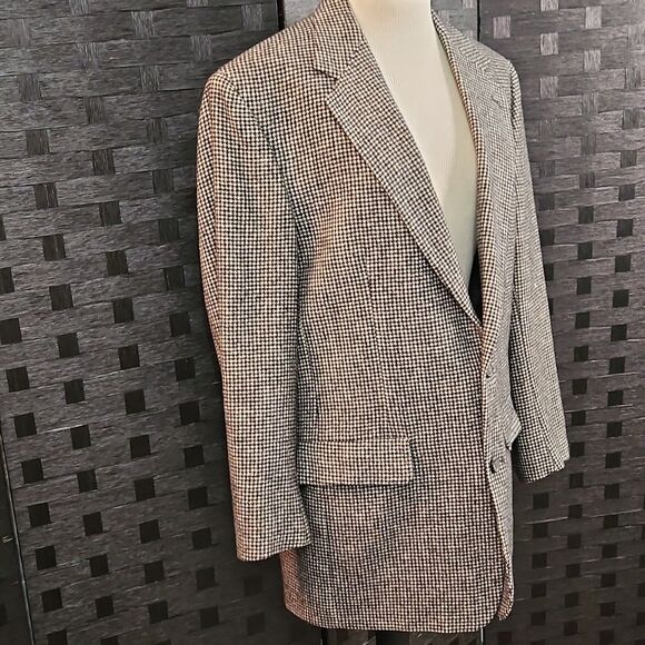 Vintage Brooks Bothers Houndstooth Camel Hair Sports Coat Blazer Jacket Size 41L - Picture 4 of 14